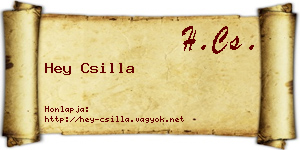 Hey Csilla névjegykártya